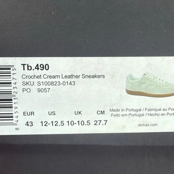 ALOHAS Crochet Cream Leather Sneakers NIB Size 12 -12.5 - Picture 5 of 5